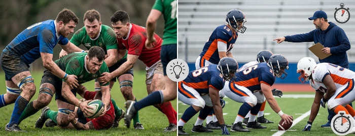 What is the difference between rugby and American football (Easy explanation)
