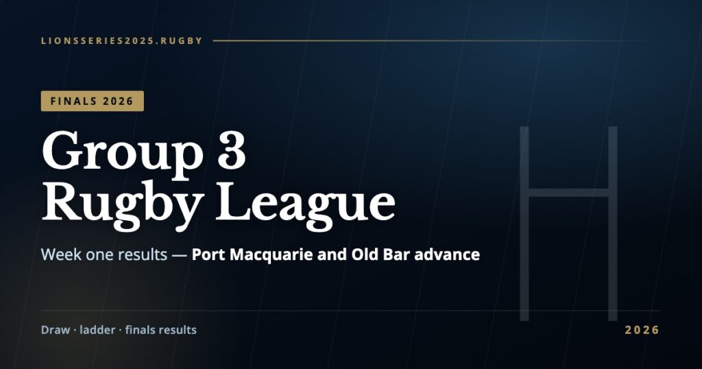 Group 3 Rugby League finals 2026 week one results