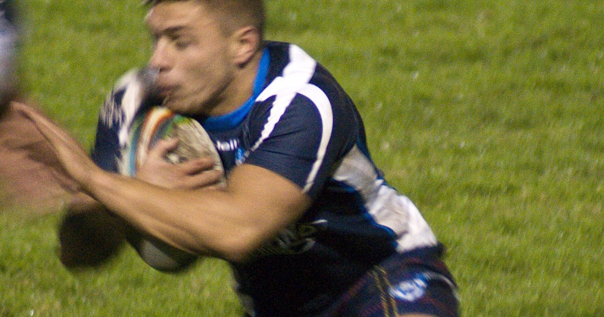 Matty Russell playing rugby league for Scotland
